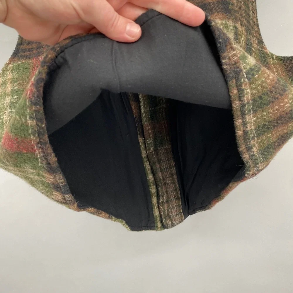 Habitat Vintage Patchwork Plaid Wool Blend Vest Women's XL Button Front Academia - Picture 10 of 11